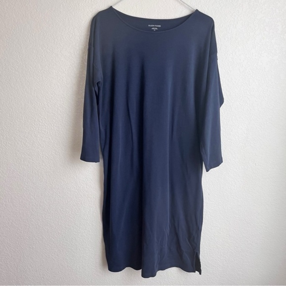 Eileen Fisher shift house dress navy cotton small